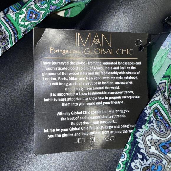 IMAN Global Chic Green Paisley Drape Vest Sleeveless Top NWT Size S - Picture 8 of 8